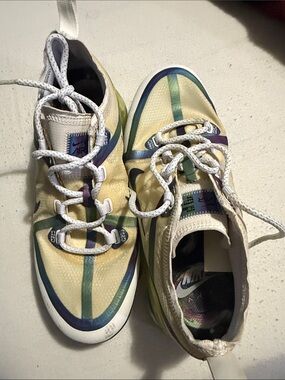 Nike Yellow Mesh Sneakers with Green, Blue & Purple Accents